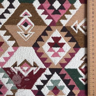 Dekorační látka jacquard Kilim fuchsia vert