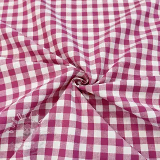 Bavlněná látka Check fuchsia