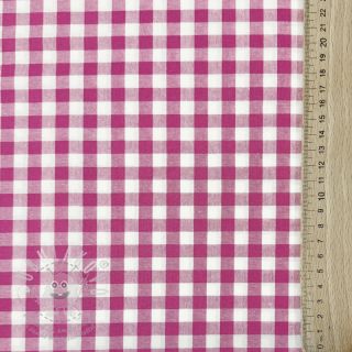 Bavlněná látka Check fuchsia