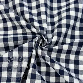 Bavlněná látka Check navy