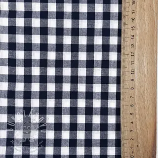 Bavlněná látka Check navy