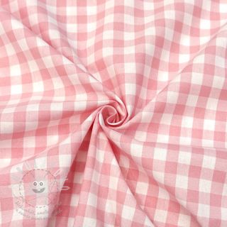 Bavlněná látka Check rosa