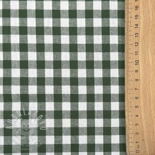 Bavlněná látka Check dark green