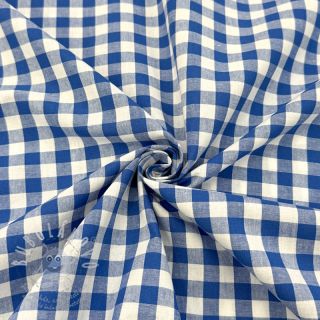 Bavlněná látka Check sky