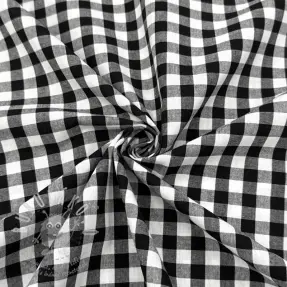 Bavlněná látka Check black
