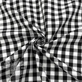 Bavlněná látka Check black