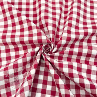 Bavlněná látka Check red