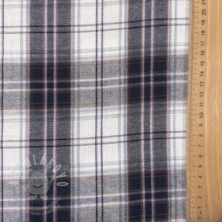 Scottish Check YARN DYED BRUSHED white navy