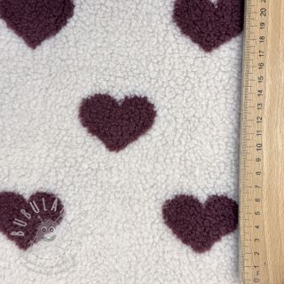 Kabátovina TEDDY JACQUARD Hearts rouge