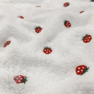 Kabátovina TEDDY EMBROIDERY Strawberries off white