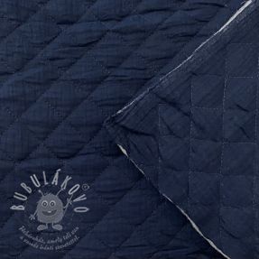 Dvojitá gázovina/mušelín QUILT navy