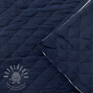 Dvojitá gázovina/mušelín QUILT navy