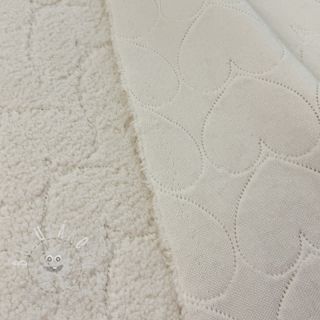 Kabátovina TEDDY Hearts in hearts ecru