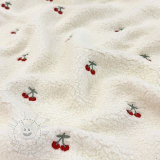 Kabátovina TEDDY EMBROIDERY Cherries