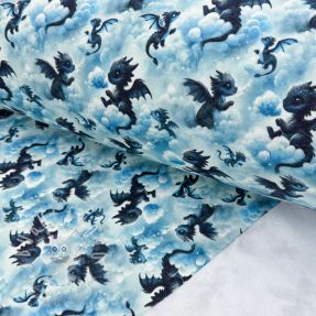 Teplákovina počesaná JOGGING Dragons design C digital print
