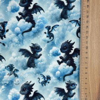 Teplákovina počesaná JOGGING Dragons design C digital print