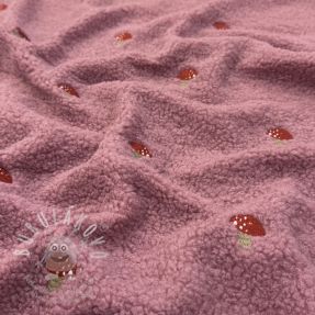 Kabátovina EMBROIDERY Little mushrooms old pink