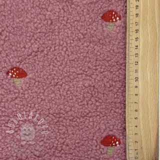 Kabátovina EMBROIDERY Little mushrooms old pink