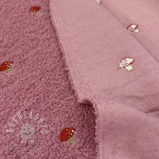 Kabátovina EMBROIDERY Little mushrooms old pink