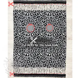 Poncho PRATO boiled wool Panther grey