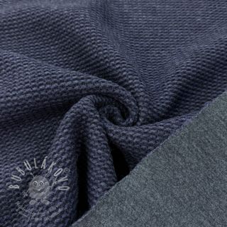 Kabátovina DOUBLE FACE WITH JERSEY dark blue