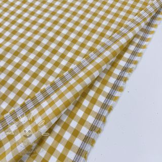 Bavlněná látka Check ochre