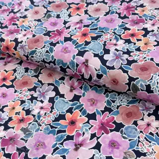 Bavlněná látka Significant flowers navy digital print