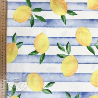 Dekorační látka Lemons blue digital print