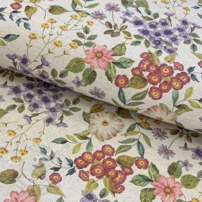 Dekorační látka Linenlook Flowers meadow digital print