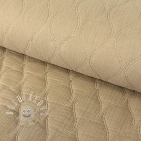 Dvojitá gázovina/mušelín QUILT Wave beige
