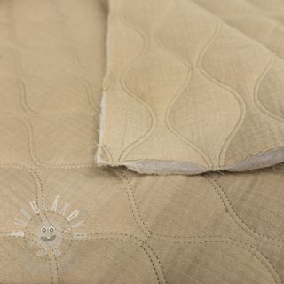 Dvojitá gázovina/mušelín QUILT Wave beige