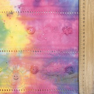 Bavlněná látka EMBROIDERY Tie dye Della design B