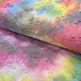 Bavlněná látka EMBROIDERY Tie dye Della design A