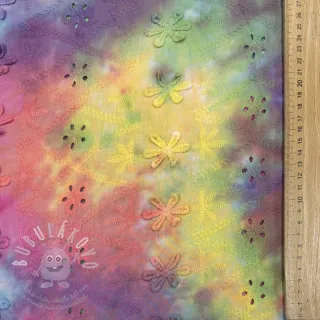 Bavlněná látka EMBROIDERY Tie dye Della design A