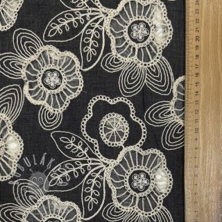 Bavlněná látka JEANS EMBROIDERY Niva design C
