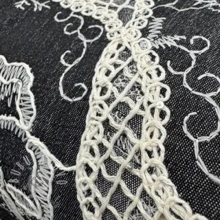 Bavlněná látka JEANS EMBROIDERY Flora design E