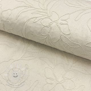 Bavlněná látka EMBROIDERY GABARDINE Luana natural