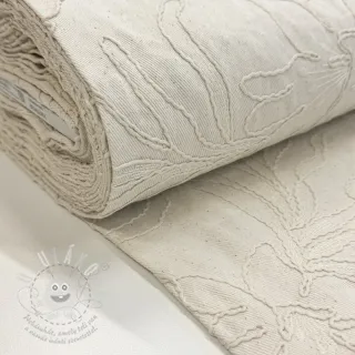 Bavlněná látka EMBROIDERY GABARDINE Luana natural