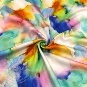 Viskóza SATIN Ambre blue digital print