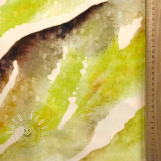 Viskóza SATIN Chloe green digital print