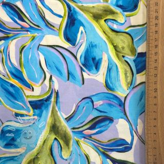 Viskóza SATIN Giselle blue digital print