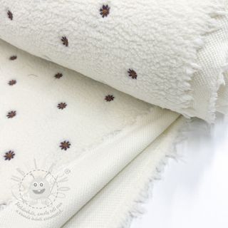 Kabátovina TEDDY EMBROIDERY Mini ecru