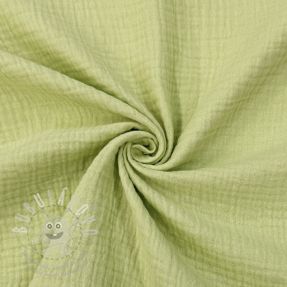 Dvojitá gázovina/mušelín soft green ORGANIC