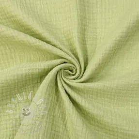 Dvojitá gázovina/mušelín soft green ORGANIC