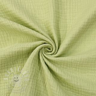 Dvojitá gázovina/mušelín soft green ORGANIC