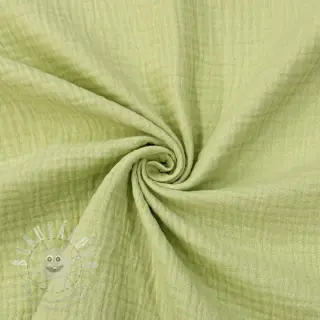 Dvojitá gázovina/mušelín soft green ORGANIC