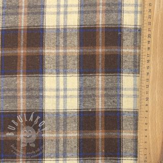 Bavlněná látka YARN DYED CHECK BRUSHED brown