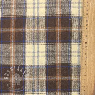 Bavlněná látka YARN DYED CHECK BRUSHED brown