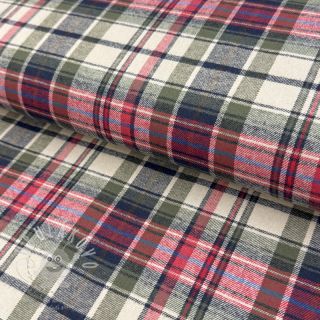 Bavlněná látka YARN DYED CHECK BRUSHED pickle