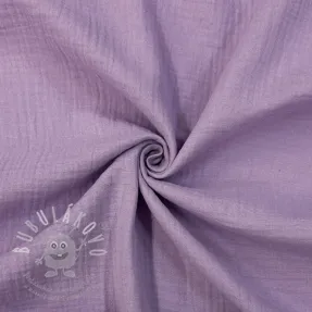 Dvojitá gázovina/mušelín dark lilac ORGANIC